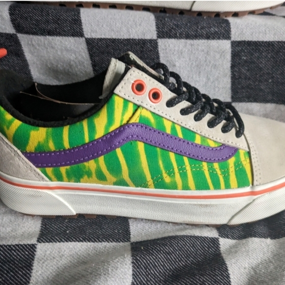 Vans Old Skool MTE 1 Women 8 Tripped Put Trekker White Green Suede Canvas 122024 - Picture 5 of 13